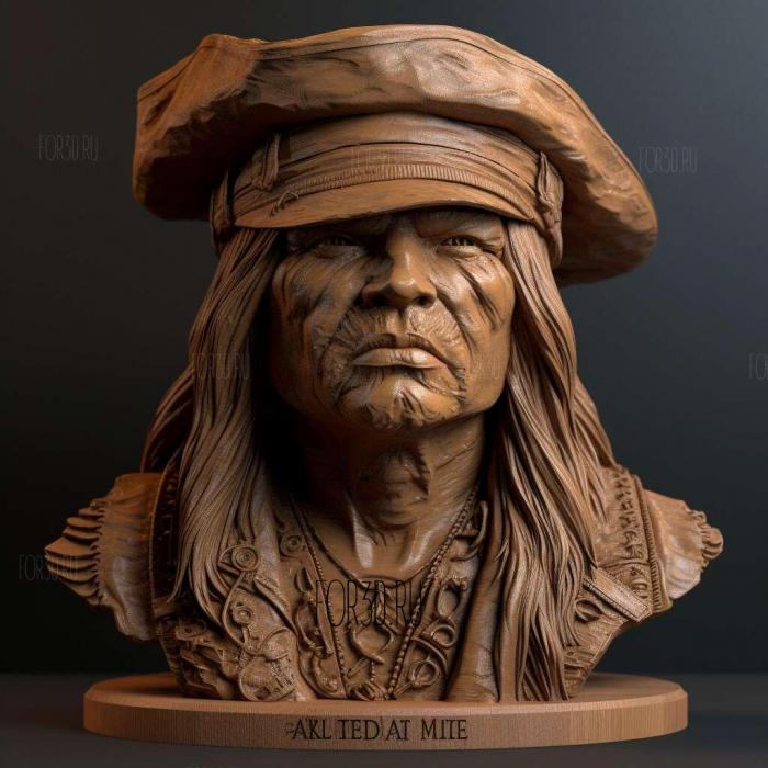 Axl Rose bust 3 stl model for CNC